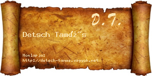 Detsch Tamás névjegykártya